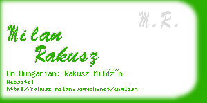 milan rakusz business card